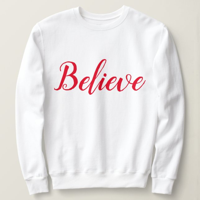 Glaube - Weiß - Script Sweatshirt (Design vorne)