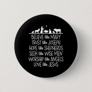 Glaube wie Maria Vertrauen wie Joseph Praying Chri Button