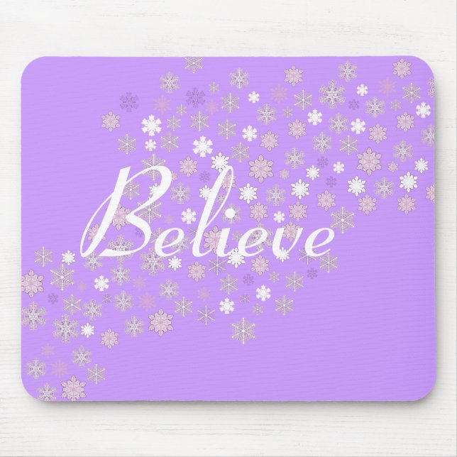 Glaube/Winter-Schneeflocken Mousepad (Vorne)