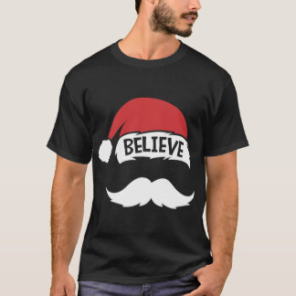 Glaube Zitat Santa Hut Schnurrbart Familientreffen T-Shirt