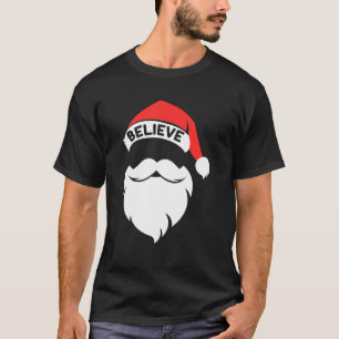 Glaube Zitat über Weihnachtsmannmütze Mustache Fam T-Shirt