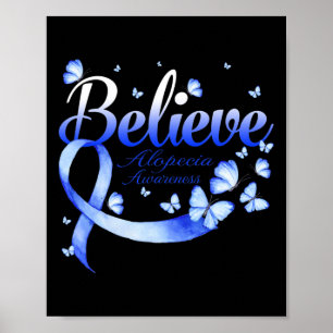 Glauben Alopezie Bewusstsein Schmetterling Poster