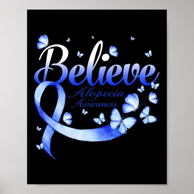 Glauben Alopezie Bewusstsein Schmetterling Poster (Vorne)