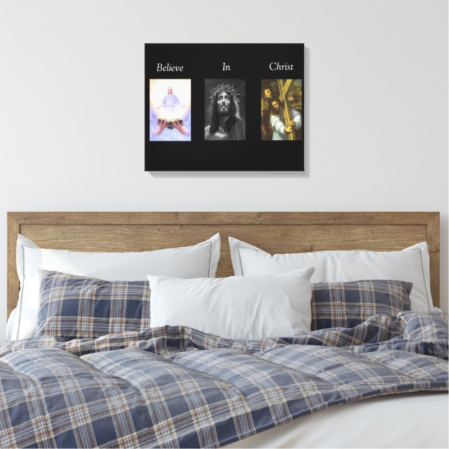 Glauben an Christus Wrapped Canvas 8 Leinwanddruck (Insitu (Schlafzimmer))