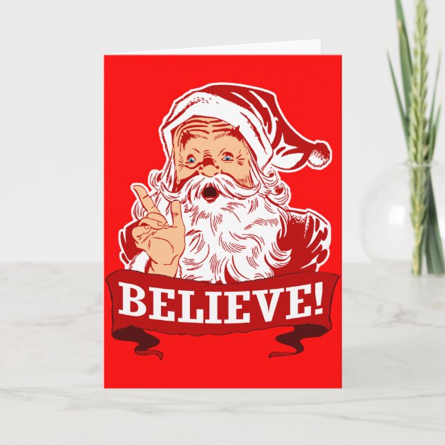 Glauben an den Weihnachtsmann Feiertagskarte (Vorderseite)