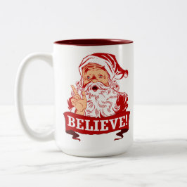 Glauben an den Weihnachtsmann Zweifarbige Tasse
