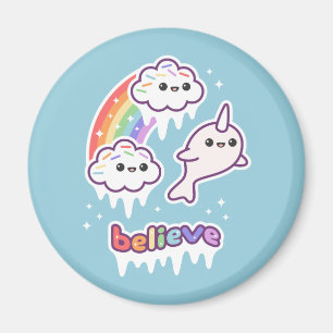 Glauben an die Narwhals Magnet