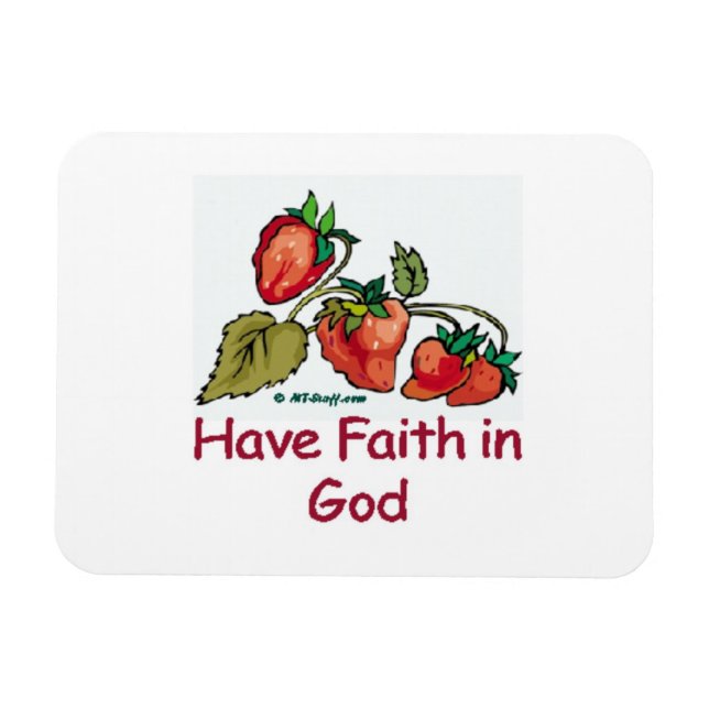 Glauben an Gott Erdbeere Magnet (Horizontal)