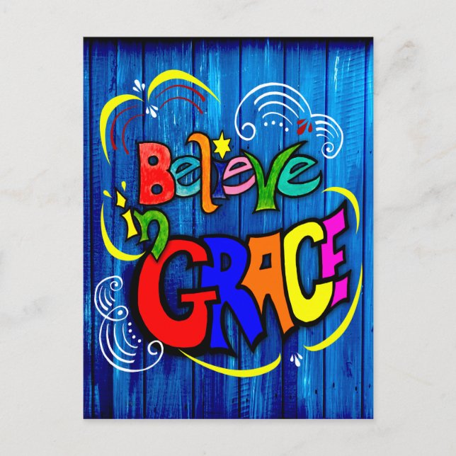 Glauben an Grace Feiertagspostkarte (Vorderseite)