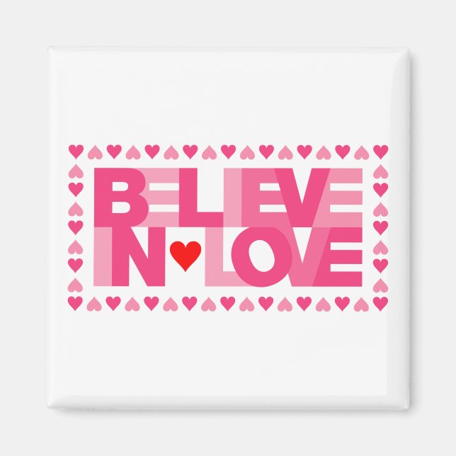 Glauben an Liebe (pink) Magnet (Vorne)