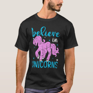 Glauben an Unicorns Niedliche Einhorn Vintag T-Shirt