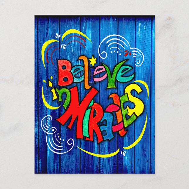 Glauben an Wunder Feiertagspostkarte (Vorderseite)