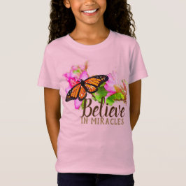 Glauben an Wunder Monarch Butterfly und Orchid T-Shirt