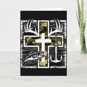Glauben Angeln Jagd Camo Kreuz Mit Haken B Chris Karte