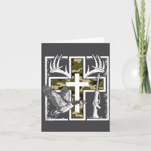 Glauben Angeln Jagd Tarnkreuz Ente Hirsch Christi Karte