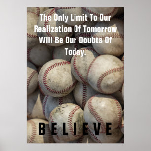 Glauben Baseball Inspiration Motivierend Poster