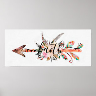 Glauben Blumen Pfeil Poster