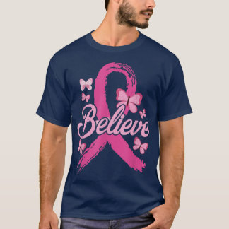 Glauben Brustkrebs-Bewusstsein Monat Brustkrebs T-Shirt