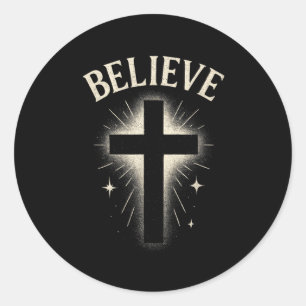 Glauben - Christliche Bibel Religiöse Jesus Runder Aufkleber