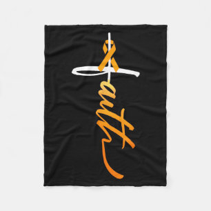 Glauben Christliches Kreuz Orangefarbenes Band MS- Fleecedecke