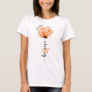Glauben Crps Bewusstsein Orange Ribbon Blume Liebh T-Shirt