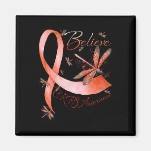 Glauben CRPS Bewusstsein Orange Ribbon Dragonfly L Magnet