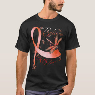 Glauben Crps Bewusstsein Orange Ribbon Dragonfly L T-Shirt