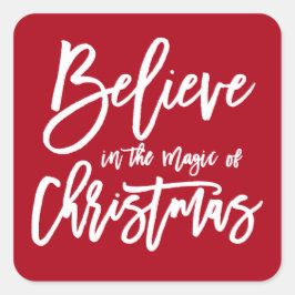 glauben | Der Zauber des Weihnachtsstickers Quadratischer Aufkleber