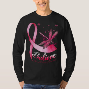 Glauben Dragonfly Pink Ribbon Brustkrebs Awaren T-Shirt