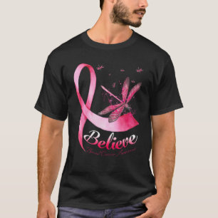 Glauben Dragonfly Pink Ribbon Brustkrebs Awaren T-Shirt