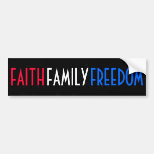 Glauben-Familien-Freiheit Autoaufkleber