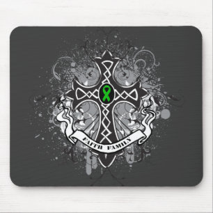 Glauben-Familien-Gebets-Kreuz (Grün) - Mousepad