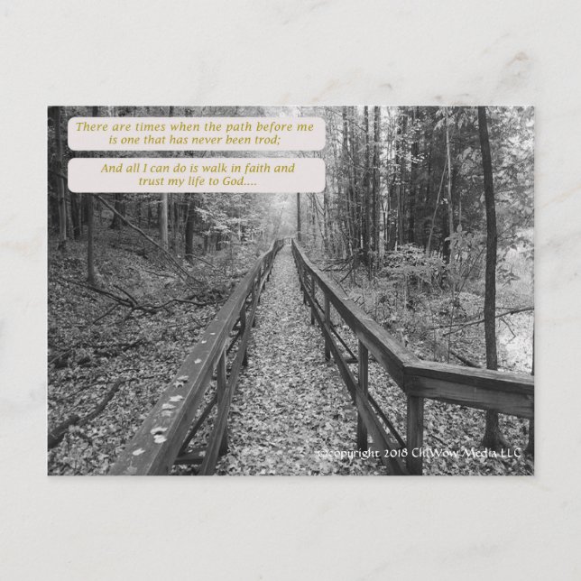 Glauben - "Gehen im Glauben" Postkarte (Vorderseite)