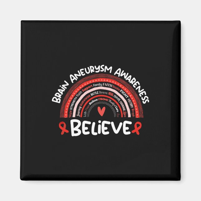 Glauben Gehirnaneurysma Awareness Month Brain Aneu Magnet (Vorne)