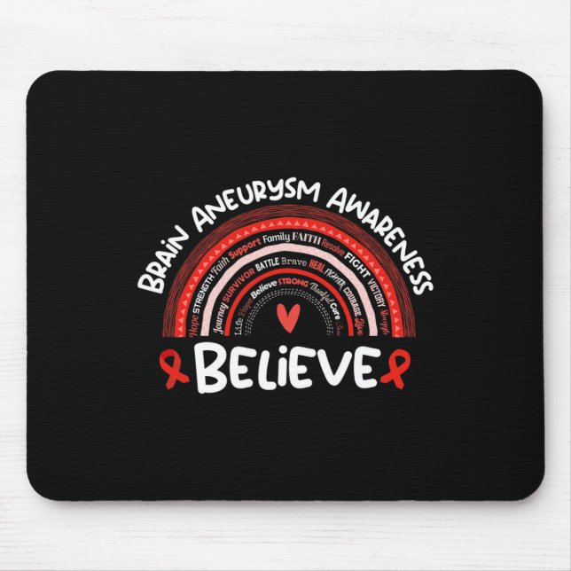 Glauben Gehirnaneurysma Awareness Month Brain Aneu Mousepad (Vorne)
