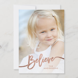 Glauben Handlettering Roségold Feiertagsfoto Feiertagskarte
