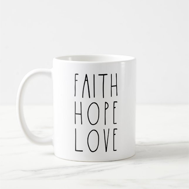 Glauben-Hoffnungs-Liebe Rae Dunn inspirierte Tasse (Links)
