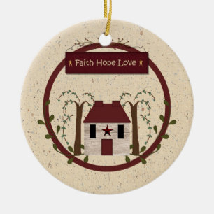 Glauben-Hoffnungs-Liebe-Verzierung Keramik Ornament