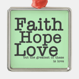 Glauben-Hoffnungs-Liebe-Verzierung Silbernes Ornament