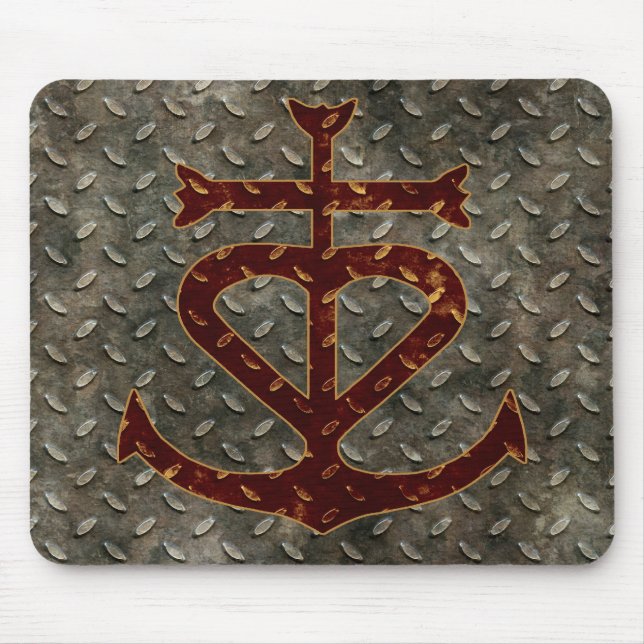 Glauben-Hoffnungs-Wohltätigkeit-MetallGrunge Mousepad (Vorne)