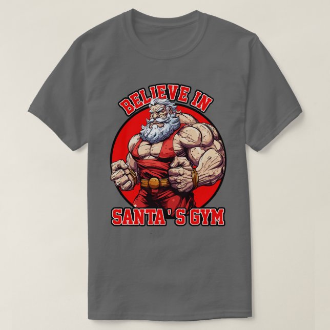 GLAUBEN IN SANTAS GYM North Swole Muscle T-Shirt (Design vorne)