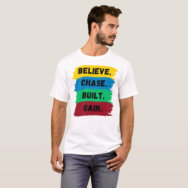 Glauben, Jase, gebaut, motivierend Slogan T-Shirt (Vorne ganz)