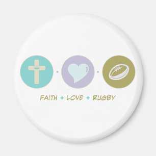 Glauben-Liebe-Rugby Magnet