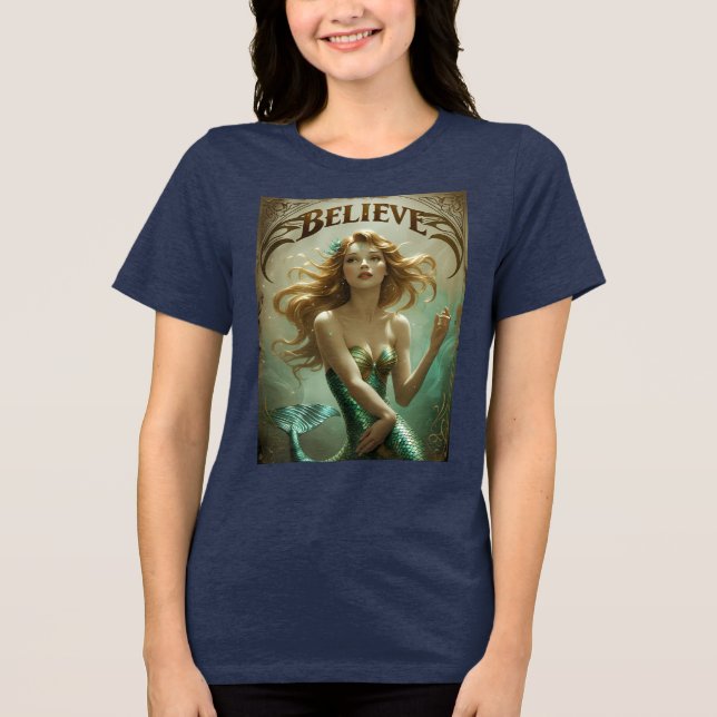 Glauben Meerjungfrau Kunst Frauen Inspiration Ozea Tri-Blend Shirt (Vorderseite)
