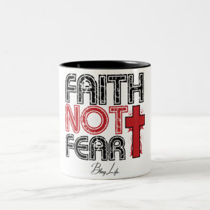 Glauben-nicht Furcht-Schwarzes 11 Unze Zwei-Ton Zweifarbige Tasse