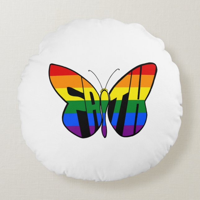 Glauben Rundes Kissen (Vorderseite)