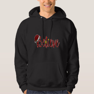 Glauben Santa Red Karierten WeihnachtsWeihnachtsfe Hoodie