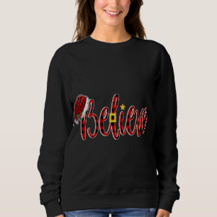 Glauben Santa Red Karierten WeihnachtsWeihnachtsfe Sweatshirt