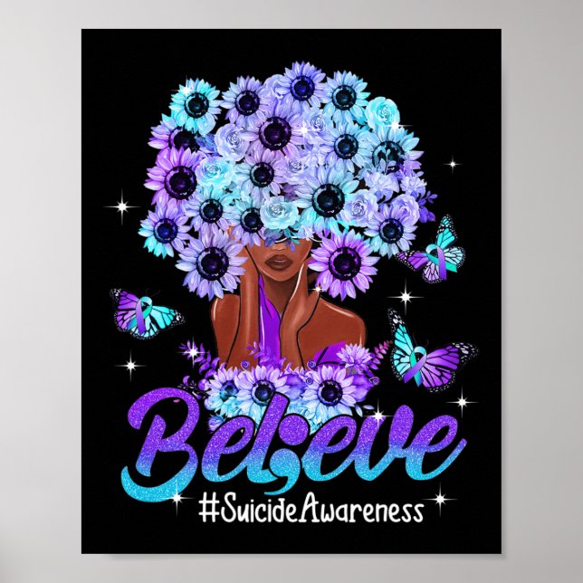 Glauben Schwarze Frauen Sonnenblumen Haar Suizid A Poster (Vorne)