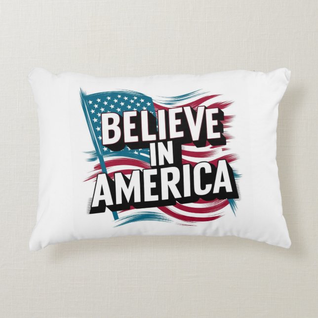Glauben Sie an Amerika Inspiration Pillow" Dekokissen (Vorderseite)
